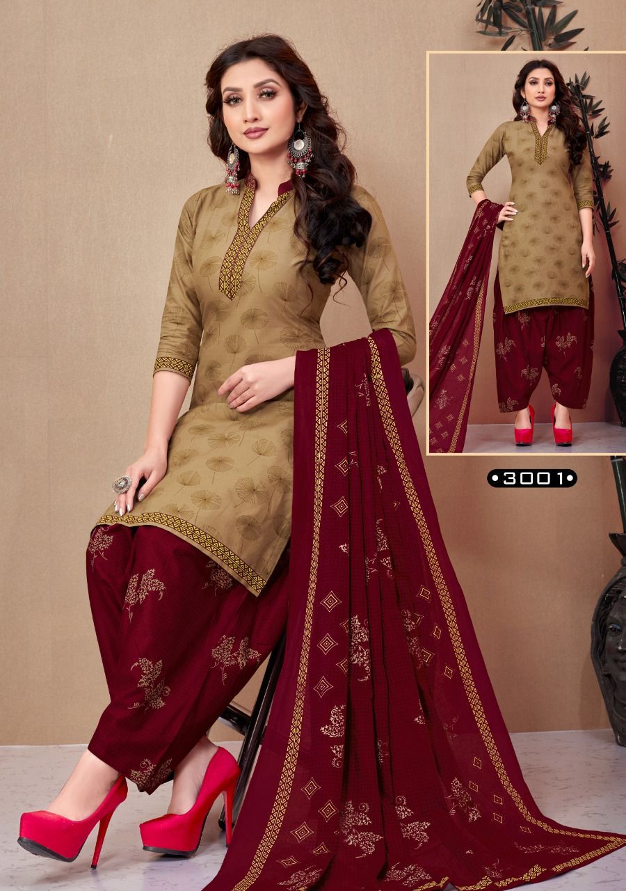 K Cotton Rangoli Patiyala 3 Fancy Casual Daily Wear Cotton Printed Dress Material Collection